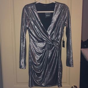 Silver long sleeve dress